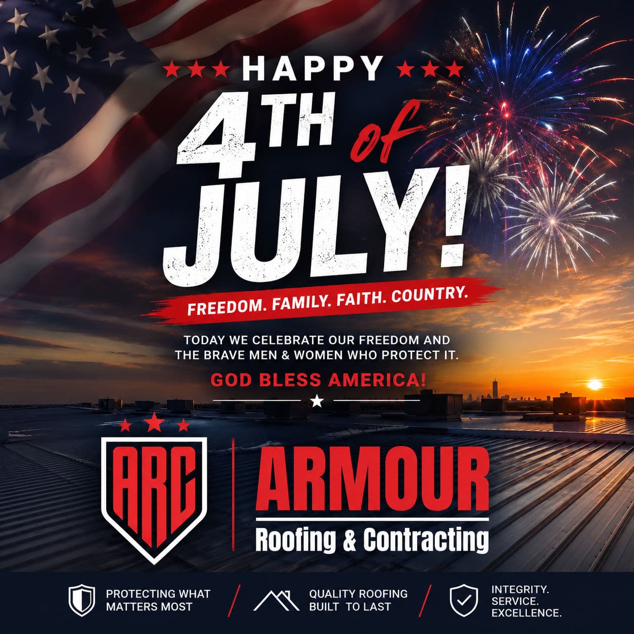 Happy 4th of July from Armour Roofing and Contracting image